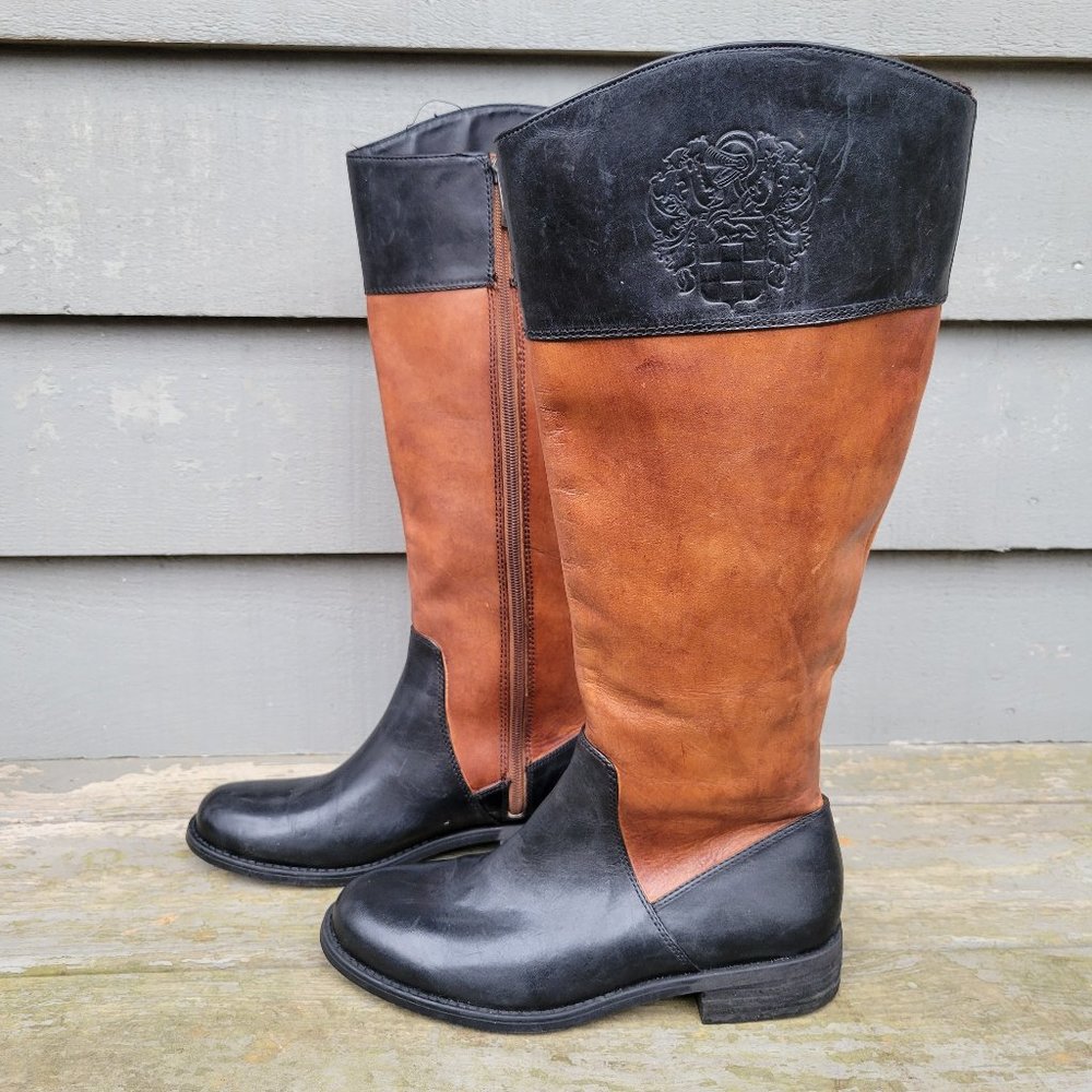 Vince Camuto Women's Kellini Riding Boots Black Brown Size 7 M